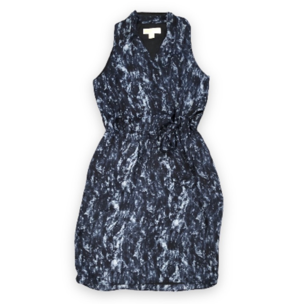 Michael Kors Blue Sleeveless Wrap Dress